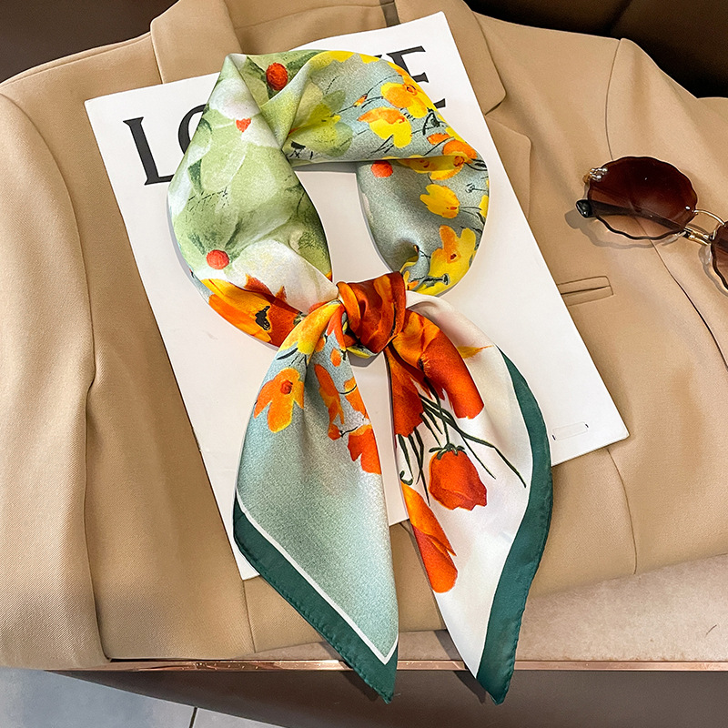 Silk Neck Scarf - 70x70cm Silk Scarf Square For Women