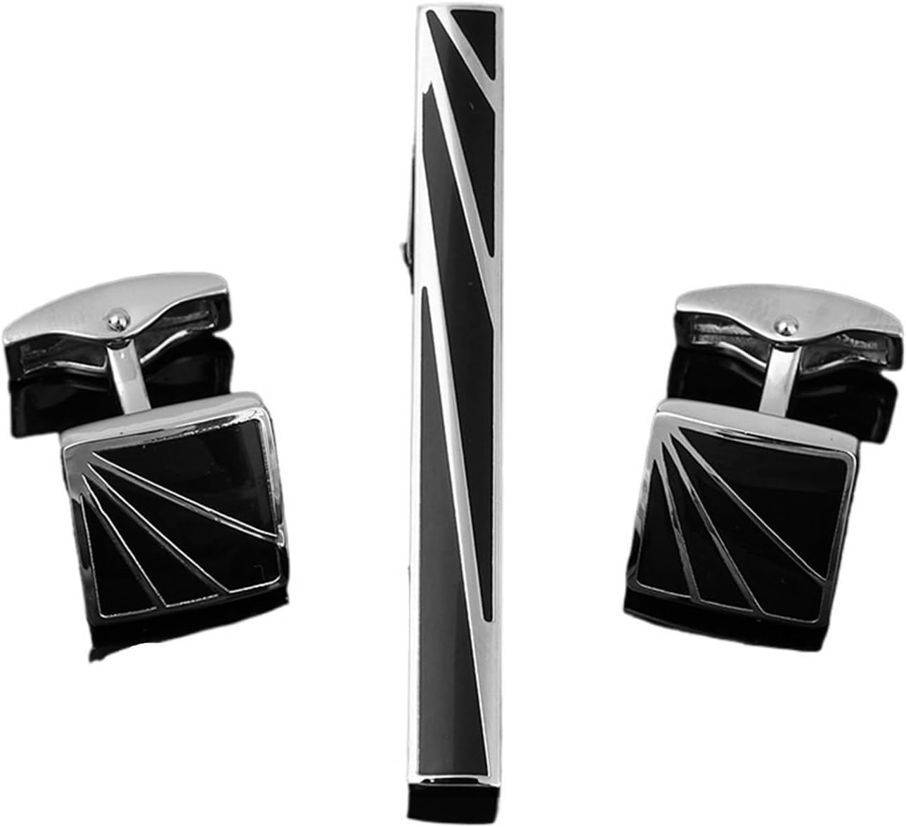 Tie Bar Set Gift - 2 Sets,Mens Ties Clip Cufflinks Set