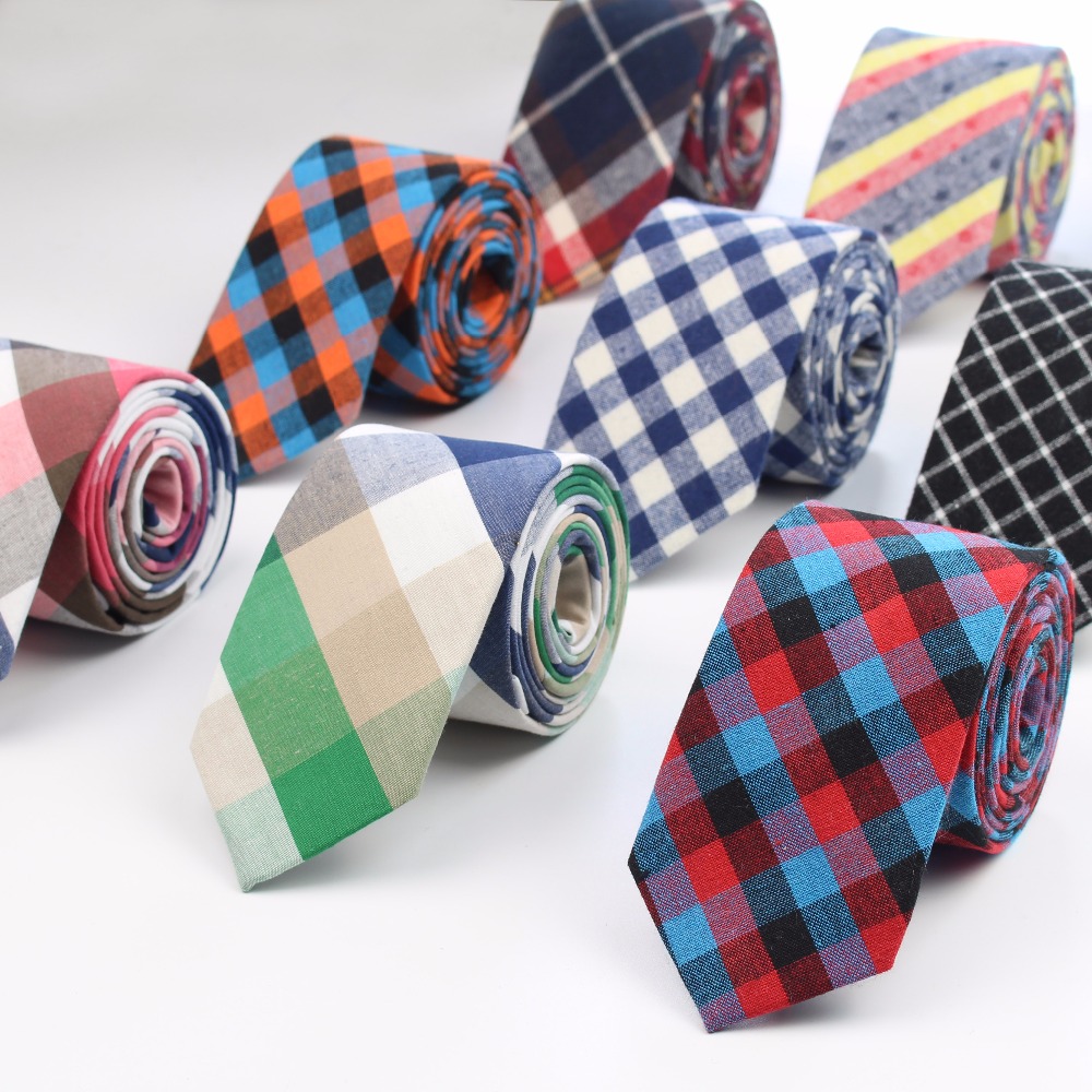Skinny Tie Men - Fashion Tie Classic Men's Plaid Necktie
