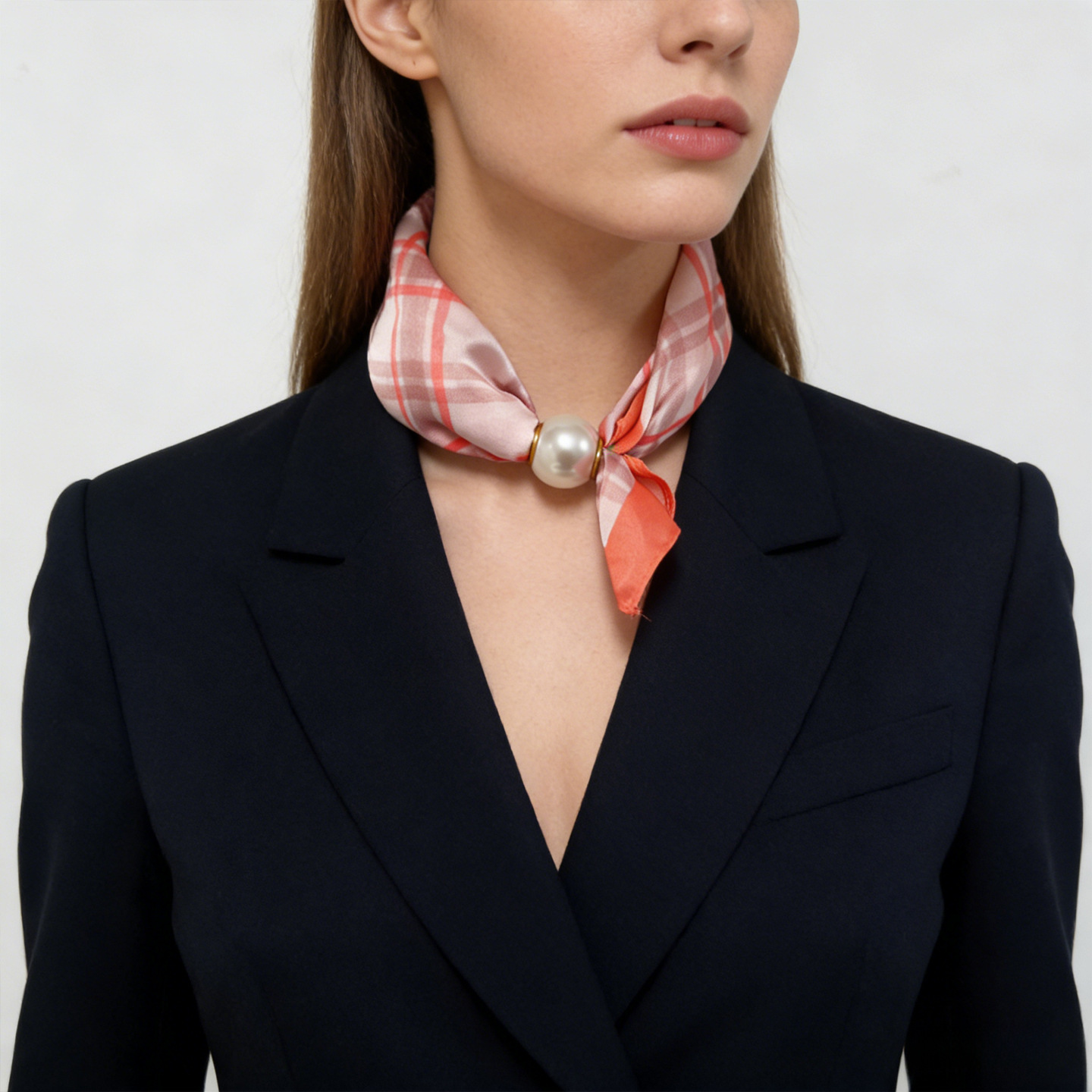 Scarf Silk Square - Luxury Magnetic Buckle Silk Scarf Elegant
