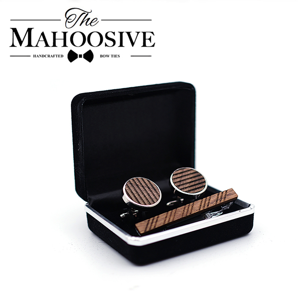 High Quality Wood Cuff links n - Tie Bar Set Gift recension och pris