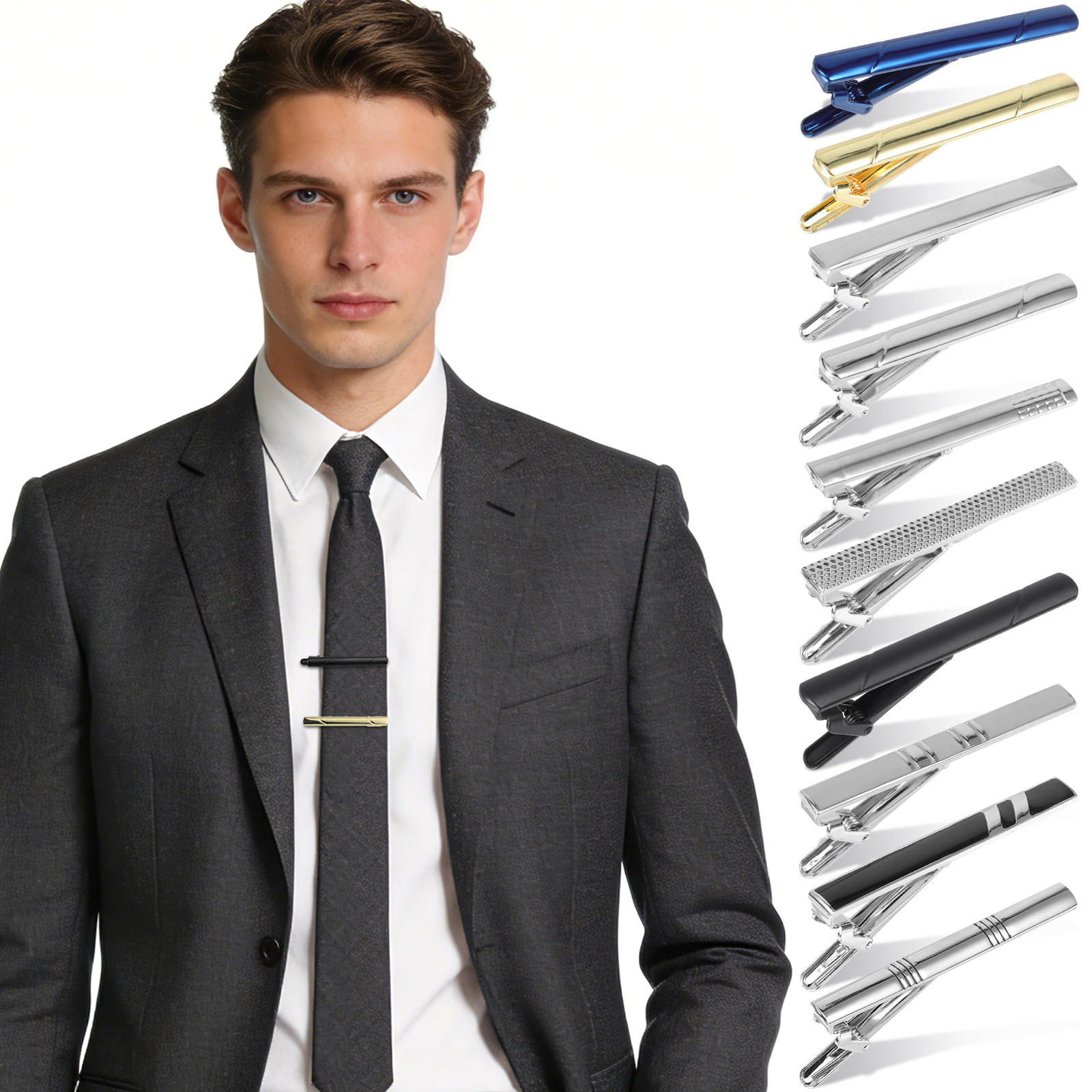 10Pcs Business Tie Clips for M - Tie Bar Set Gift recension och pris