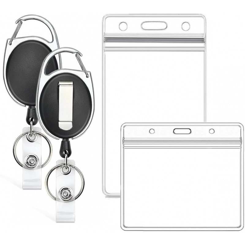 2 Pack ID Badge Holder with Br - Lanyard Badge Holder recension och pris
