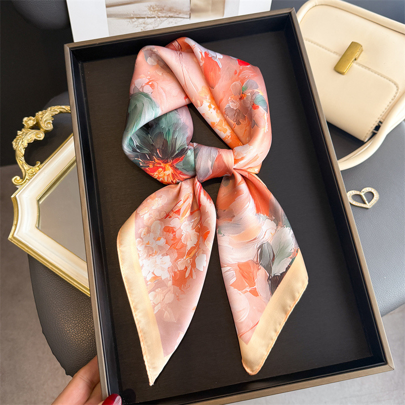 2026 New Floral Print Silk Squ - Silk Neck Scarf recension och pris