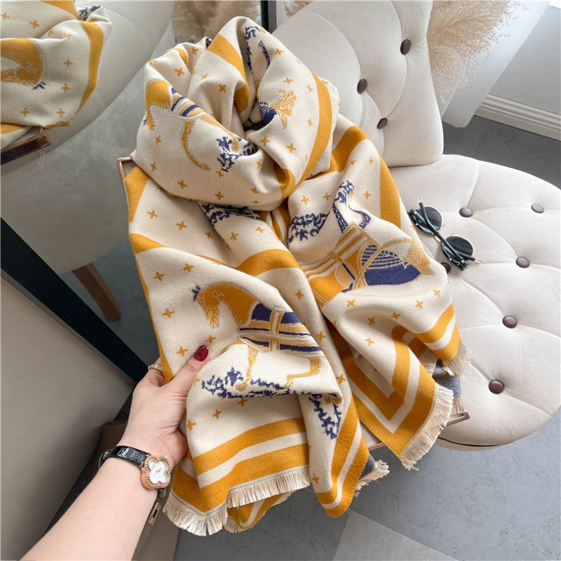 Luxury Horse Print Thick Cashm - Woven Scarf Blanket recension och pris