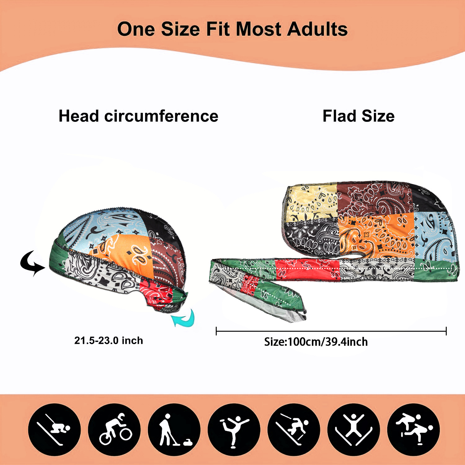 Paisley Printing Silky Durags  - Bandana Doo Rag recension och pris