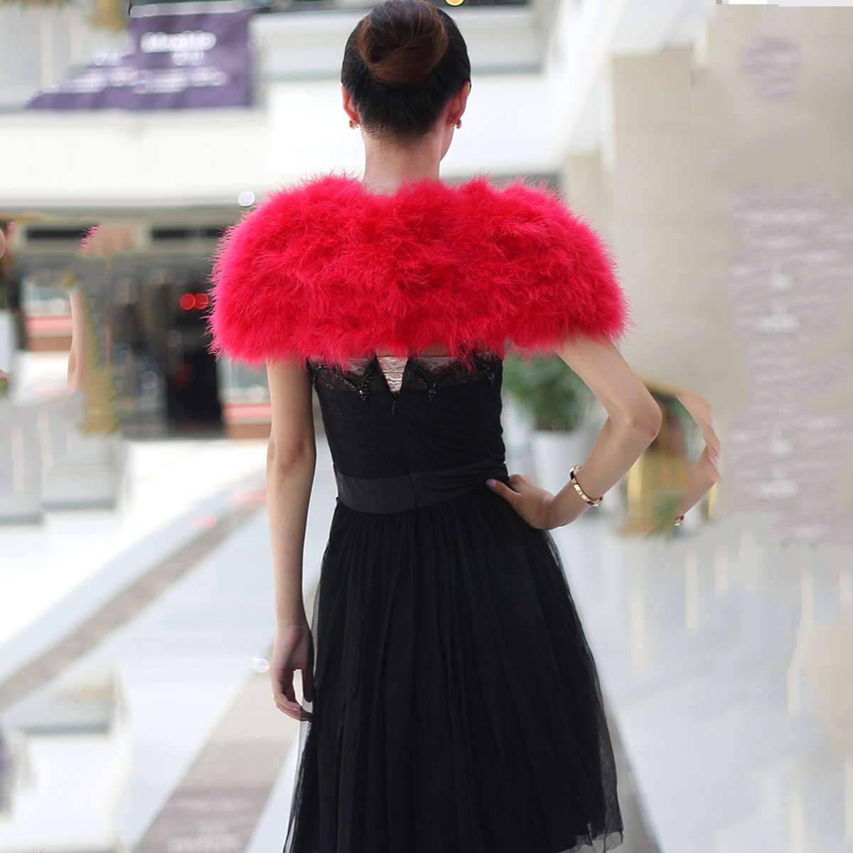 Women Ostrich Feather Boa Shaw - Stole Wedding Shawl recension och pris