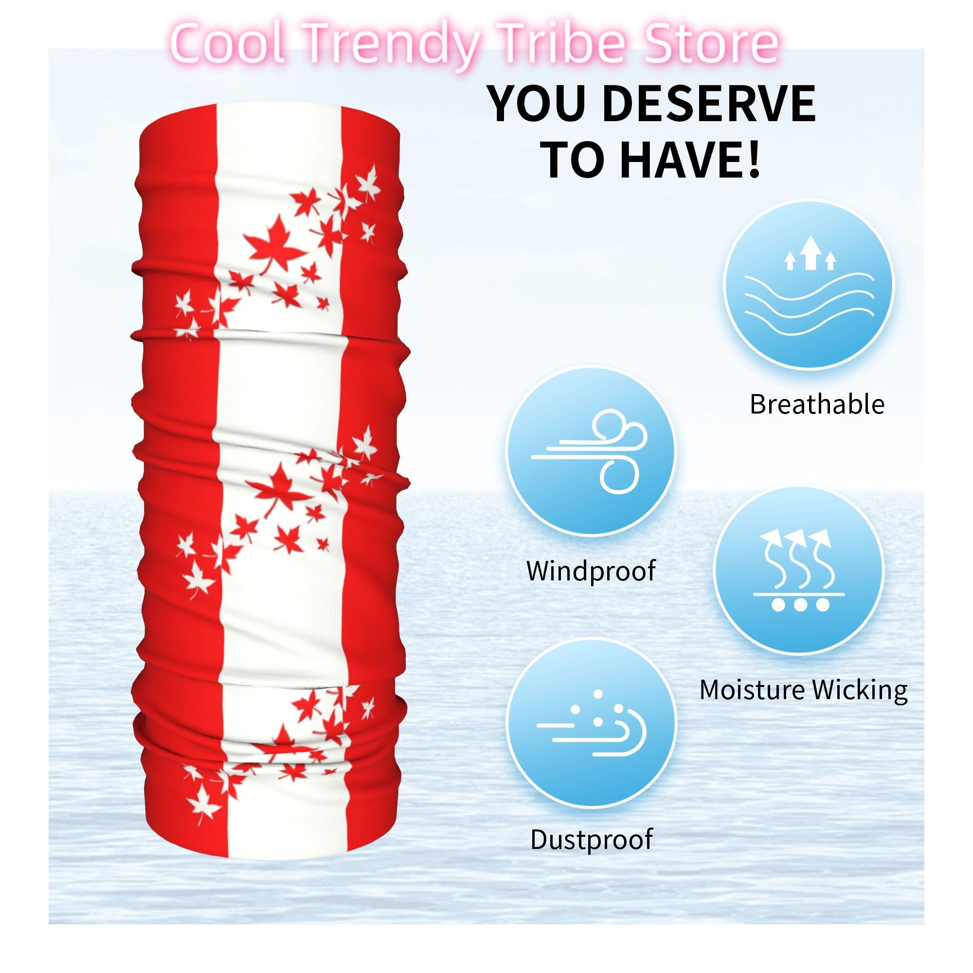 Custom Maple Leaf Canada Flag  - Neck Warmer Tube recension och pris