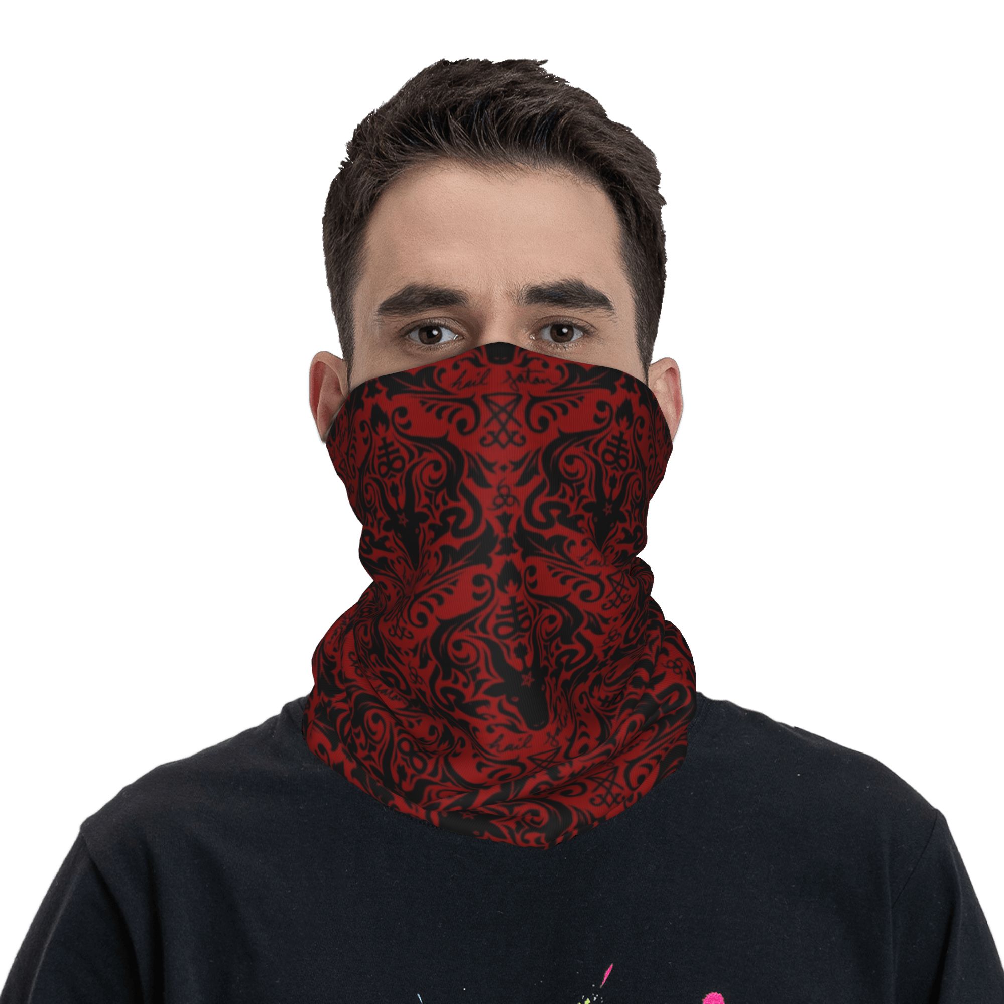 Baphomet Damask Hail Satan Bla - Neck Warmer Tube recension och pris