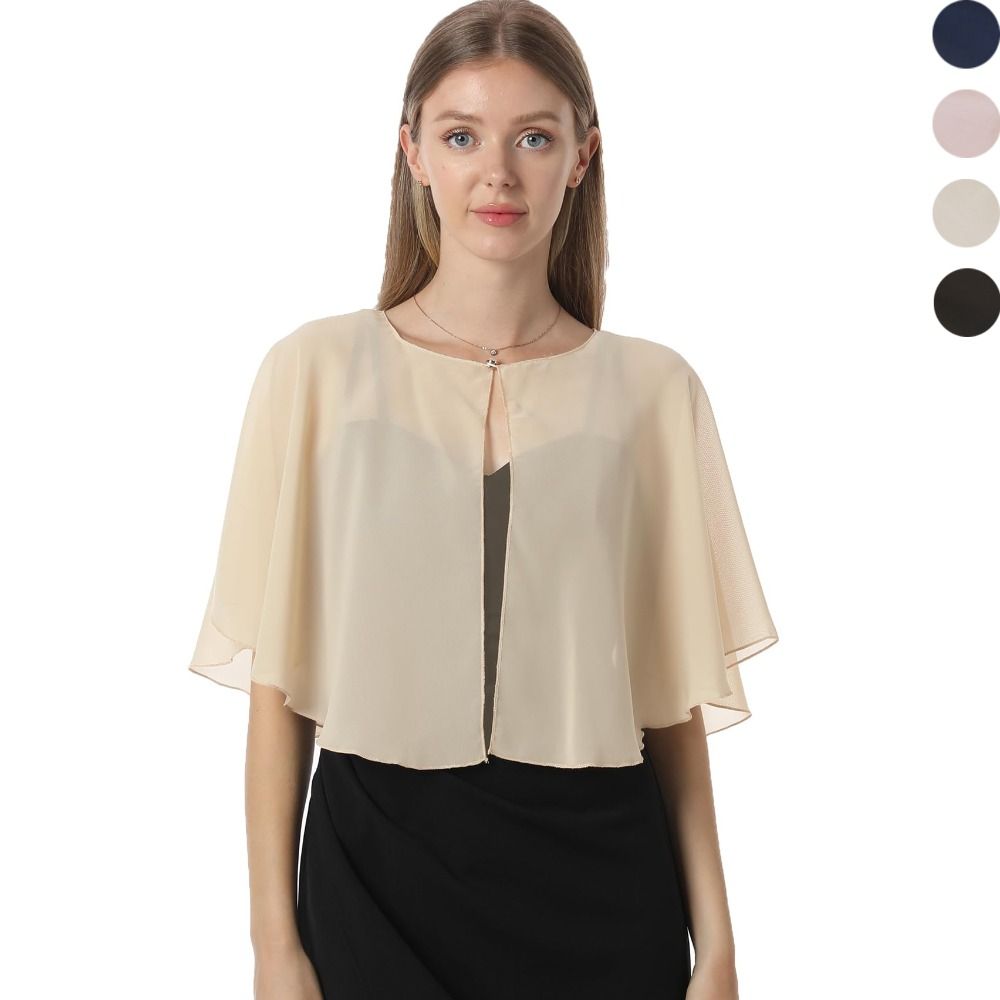 Vintage Sheer Chiffon Capelet  - Stole Wedding Shawl recension och pris