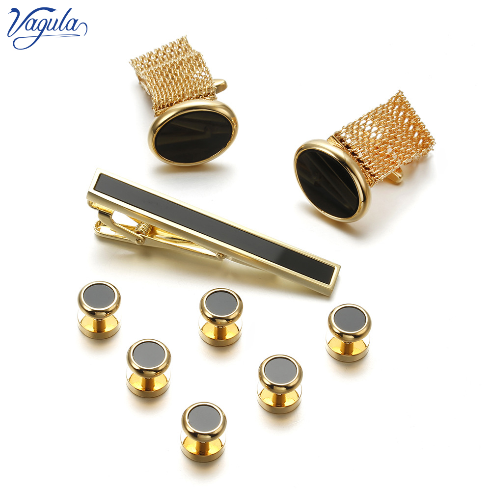 VAGULA New 9PCS Cuff links Tie - Tie Bar Set Gift recension och pris