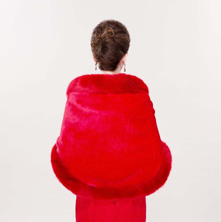 Red Bridal Wraps Winter Faux F - Stole Wedding Shawl recension och pris