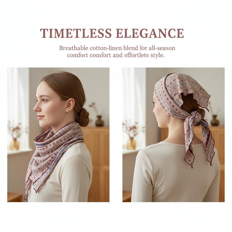 Cotton Linen Triangle Scarf Ca - Bandana Cotton recension och pris