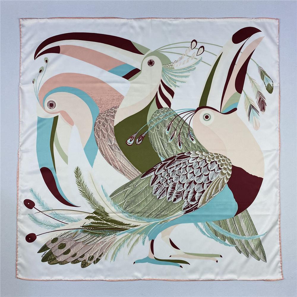 90cm Luxury Parrot Twill Silk  - Scarf Silk Square recension och pris
