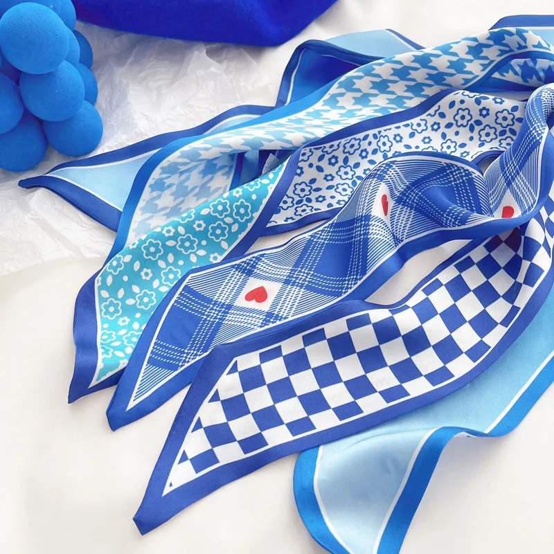 Klein blue silk scarf new chec - Bandana Cotton recension och pris