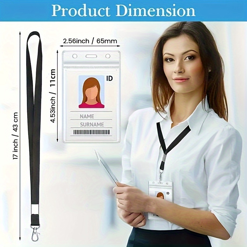 transparent waterproof name ba - Lanyard Badge Holder recension och pris