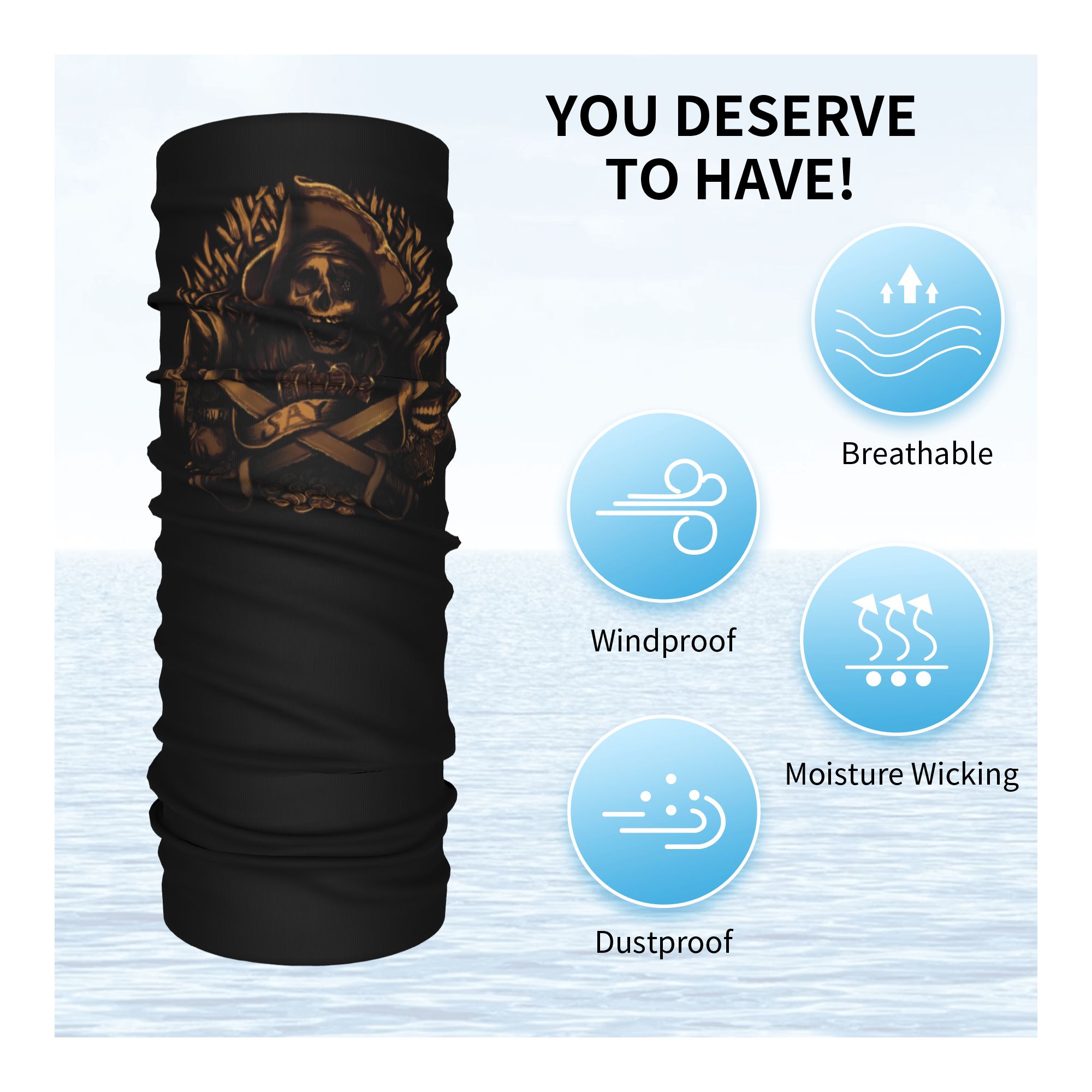 Custom Never Say Die Pirate Sk - Neck Warmer Tube recension och pris